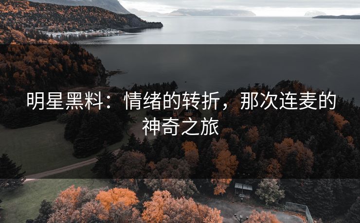 明星黑料：情绪的转折，那次连麦的神奇之旅
