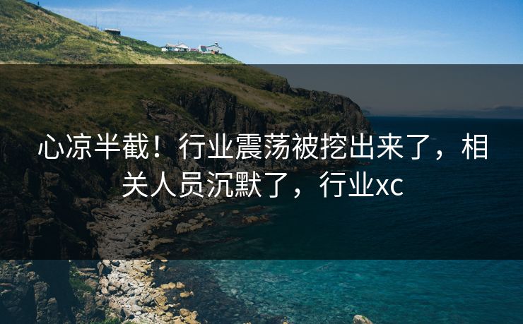 心凉半截！行业震荡被挖出来了，相关人员沉默了，行业xc
